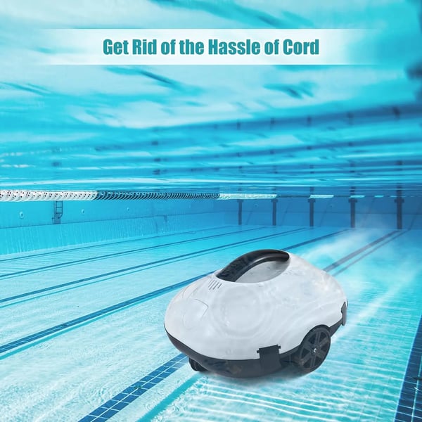 Robotic Pool Vacuum, 120 minutters driftstid, automatisk parkeringsfunktion, 2,5 timers opladning,Elfenben