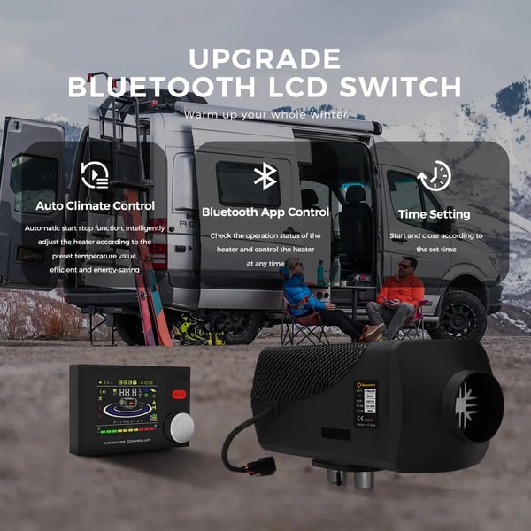 Diesel Luftvarmer, Bluetooth Kontrol, Automatisk Termostat,8KW
