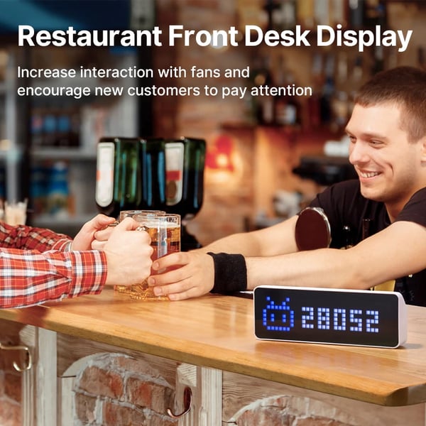 Smart Pixel Klocka, LED-display, Anpassningsbara Meddelanden,Klocka