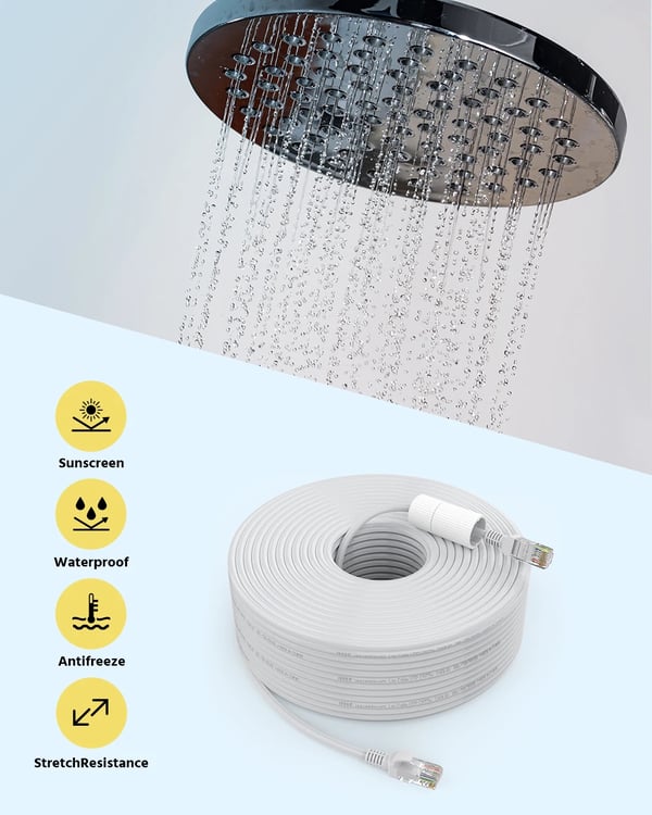 Ethernet Kabel, 30m Længde, Cat6e 4-Par UTP, 26 AWG Leder, 8P8C Guldbelagte Stik, 100Mbps Overførselshastighed