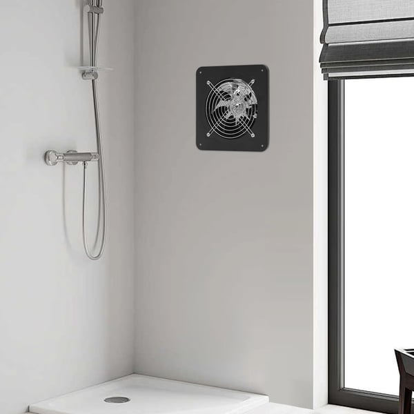 Afbudsventilator, 50W, 2600 RPM, Dimensioner 9,06 x 9,06 x 5,51 tommer, Lav støj 60-70 dB, Egnet til køkkener og badeværelser