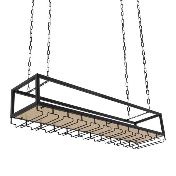 Vinglasställ, Takmonterad Design, Robust Konstruktion,svart