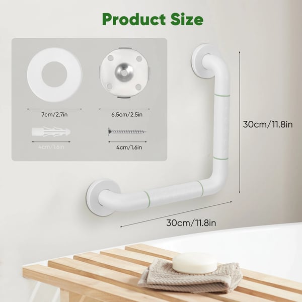 Toilet Greb, Justerbar Vinkel, Ergonomisk Anti-Skride Greb,HVID