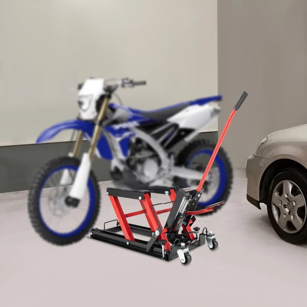 Motorcykellift, 680 kg belastningsevne, justerbar løfteområde,Rød