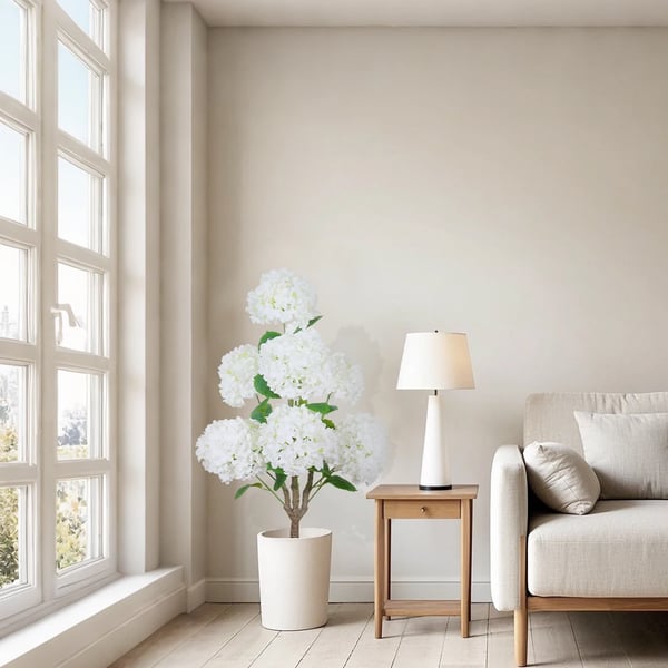 Kunstig Hortensia Træ, Elegant Silke Design, Perfekt til Dekoration,90cm