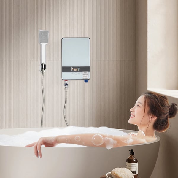 Tankless elektrisk vandvarmer, 6500W effekt, IPX4 vandtæt, kompakt design,HVID