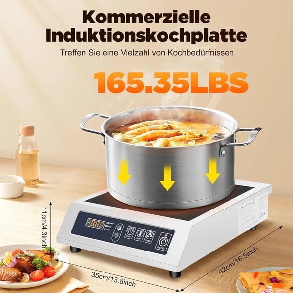 Induktiokeittopannu, 3500W Teho, Nopea Lämpeneminen,musta