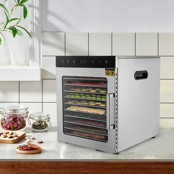 Avfuktare, 10 Brickor, Justerbar Temperatur,Silver