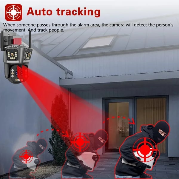 Sikkerhedskamera, 20MP opløsning, 360 graders smart tracking, 1 stk kamera uden kort