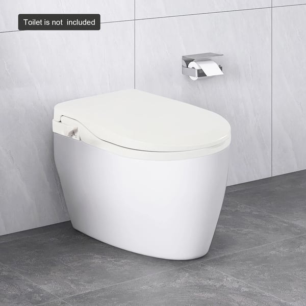 Smart Toilet Sæde, Dobbelt Dyse System, Ergonomisk Design,HVID