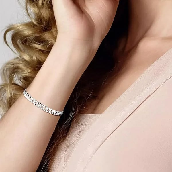 Halskæde- og Armbåndsæt, Trendy Design, Hypoallergeniske Materialer,sølvfarvet, sølv, 60cm