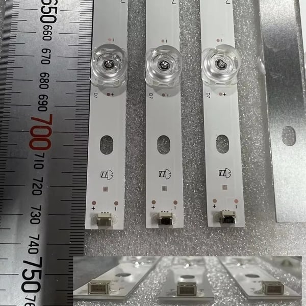 LED Strip Lys, 735 mm Længde, DC 3V Strømkilde, 7 LED'er, Mindre end 60 Lumen, CE Certificering