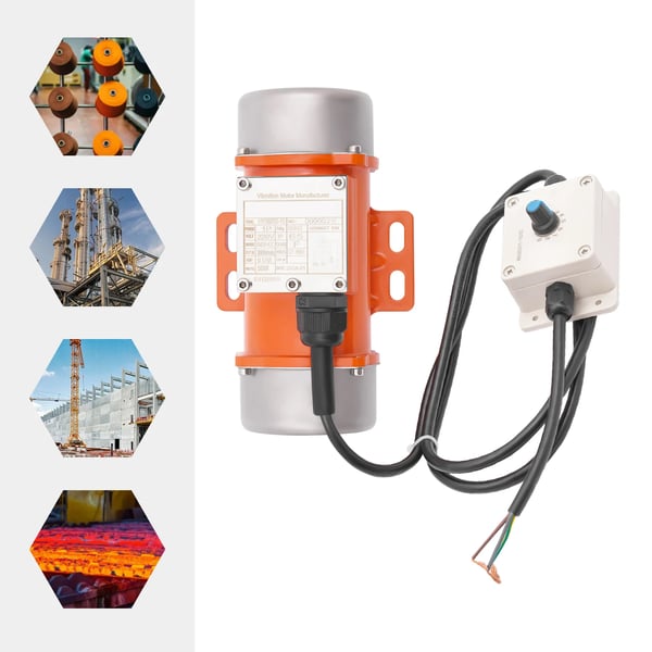 Vibrationsmotor, børsteløs højhastighed, 50W effekt, hastighedsområde 1000-3000 RPM, IP65 beskyttelse, klasse F isolering