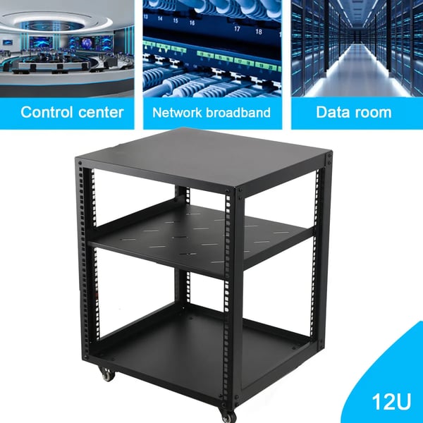 Åben Ramme Server Rack, Justerbar Dybde, Mobil Design, Pladsbesparende