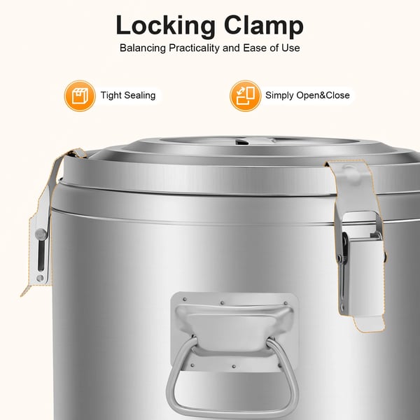 Isoleret Suppebeholder, 10L Kapacitet, Termisk Isolering,1, Sølv