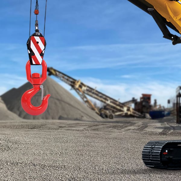 Låsbar svingkrog, legeringsstål, 7T belastningskapacitet, 360° sving, dimensioner 31x14,3x3,5 cm, brutto vægt 4,74 kg