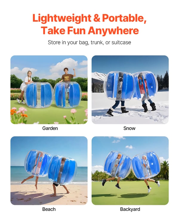 Inflatable Bumper Balls, Holdbart PVC, Justerbare Remme,4FT