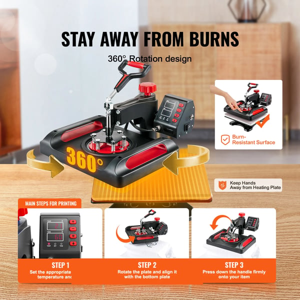 Varmepresser, Kompakt Design, Brugervenlig Betjening,11 i 1