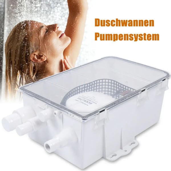 Bruseafløbspumpe, Holdbart ABS-kabinet, 600 GPH Flow Rate, 12V Strømforsyning, 8,2 Føders Maksimal Højde, Automatisk Flydeafbryder