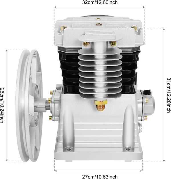 Luftkompressor Pump, 3HK, Tyst Drift,Silver