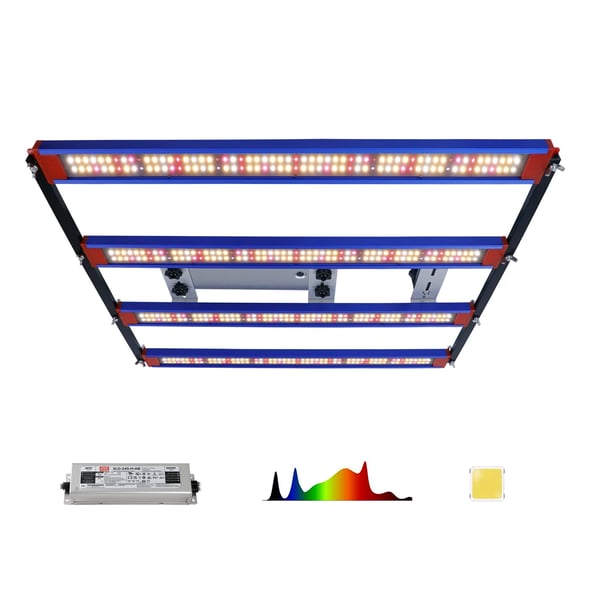 LED Vækstlys, Fuldspektrum 240W, Justerbar Knap Dæmper,240W, LM301H EVO, EU