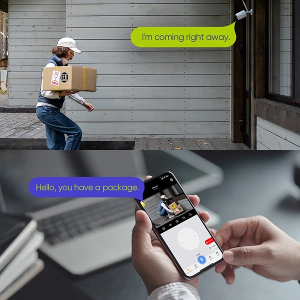 Sikkerhedskamera, 5MP opløsning, natvision op til 30 meter,2 Pcs Kamera