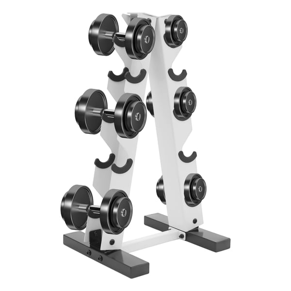 Dumbbell Rack, A-Frame Design, Kraftig Stål Konstruktion,HVID