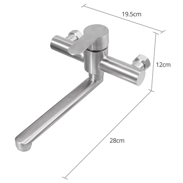Køkkenvask, 360° roterbar, enkelt håndtag, rustfrit stål, moderne design, maksimal gennemstrømning 7,5 L/min