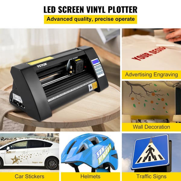 Vinylskærer, LED-display, indbygget optisk øje,Maks. 375mm