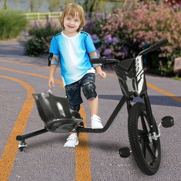 Pedal Go Kart, 3-hjulet design, maksimal vægtkapacitet 100 kg,sort