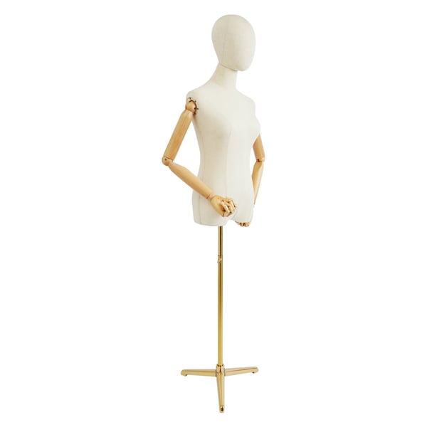 Overkropsmannequin, Justerbar Støttebøjle, Holdbart Materiale,Off-White