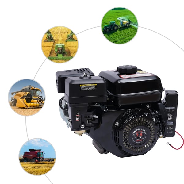 Benzinmotor, Enkeltcylinder, Kraftfuld Ydelse,Sort