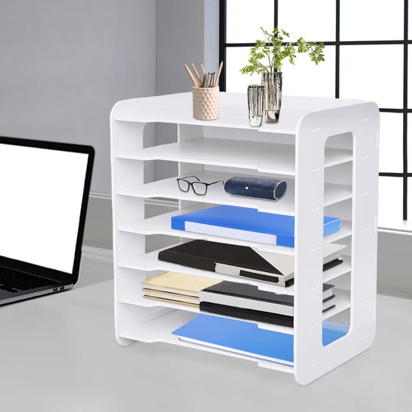 Filorganisator, PVC, 34 cm x 25 cm x 39 cm, 7 lag, lagafstand 5,5 cm, partitionstykkelse 0,5 cm