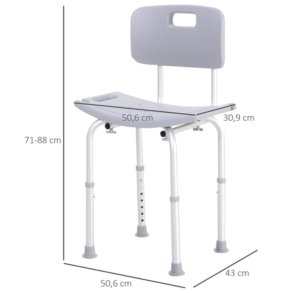 Bruse stol, skridsikker design, 136 kg kapacitet, 35 x 22 x 35 tommer, nem montering, rygstøtte