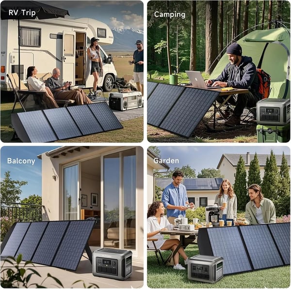 Solpanelssats, vikbar, hög effektivitet, 200W