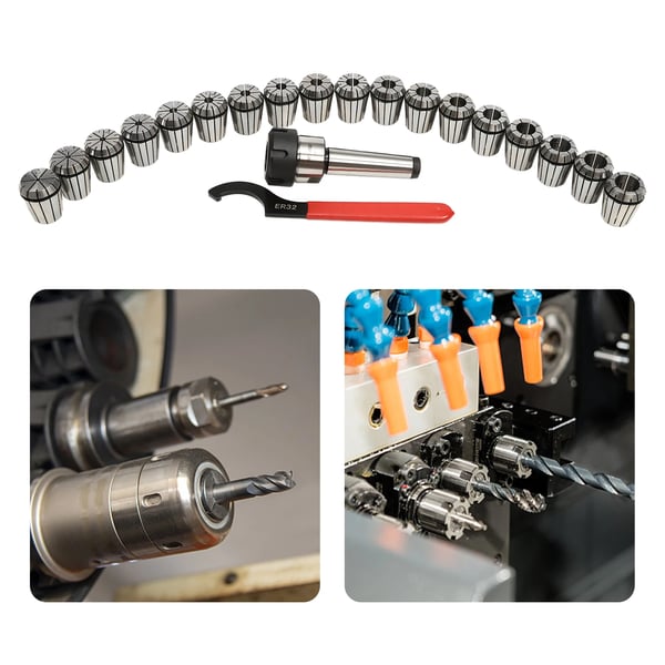 MT3 ER32 Collet Sæt, 18 Colletter, Klemrange 2-20mm, Præcisionsnøjagtighed 0.0006"