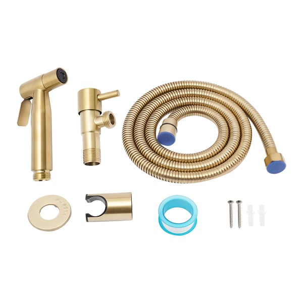 Badeværelsesvandhane Bidet Sprayer, Håndholdt Bruser, Vægmonteret Design,G1/2, Guld