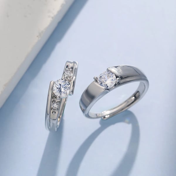 Parrings, 0,5 Karat Moissanite, Justerbar Pasform,Sølv