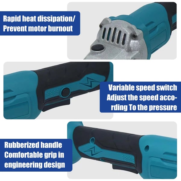 Vinkelsliber, Børsteløs Motor, Ergonomisk Design,Børsteløs