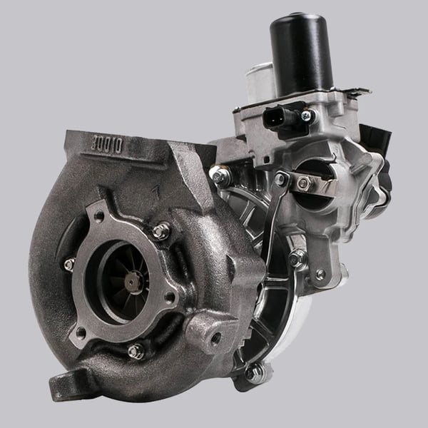 Turbocharger, 30 cm længde, 27 cm bredde, 10 kg vægt, passer til kompatibel dieselmotor, maksimal effekt 171 HK