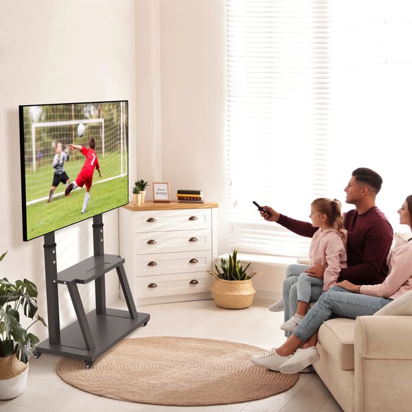 Mobil TV-stativ, Højdejusterbart, Understøtter 32'' til 100'' TV'er,sort