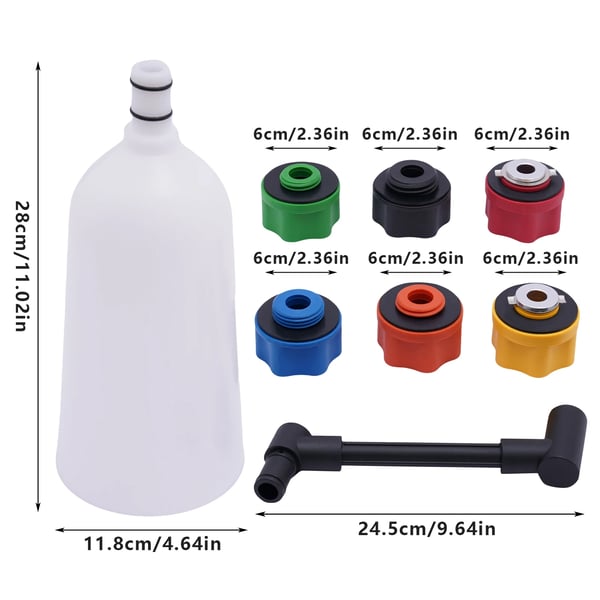 Olie Tragt Adapter Sæt, M35x4.0 Gewind, M42x4.5 Gewind, M37x3.0 Gewind, M32x3.5 Gewind, Multi-farvede Adaptere