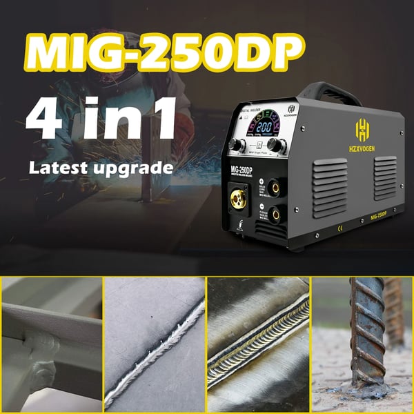 MIG-svejsemaskine, 4-i-1 funktionalitet, kompakt design,MIG250DP