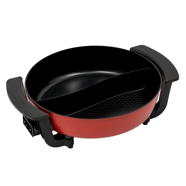 Elektrisk Hot Pot, Justerbar Temperatur, Stor Kapacitet,Rød Sort