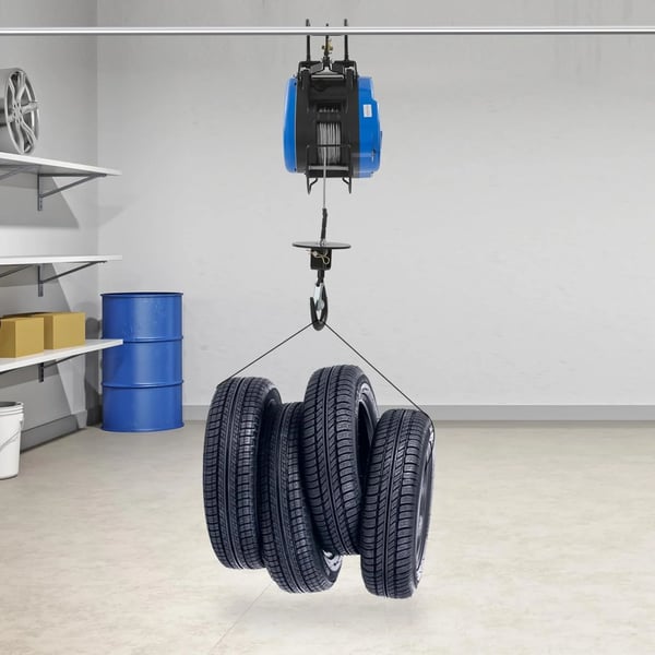 Mobil Sejlwinch, Trådløs Fjernbetjening, 250kg Belastningsevne,Blå