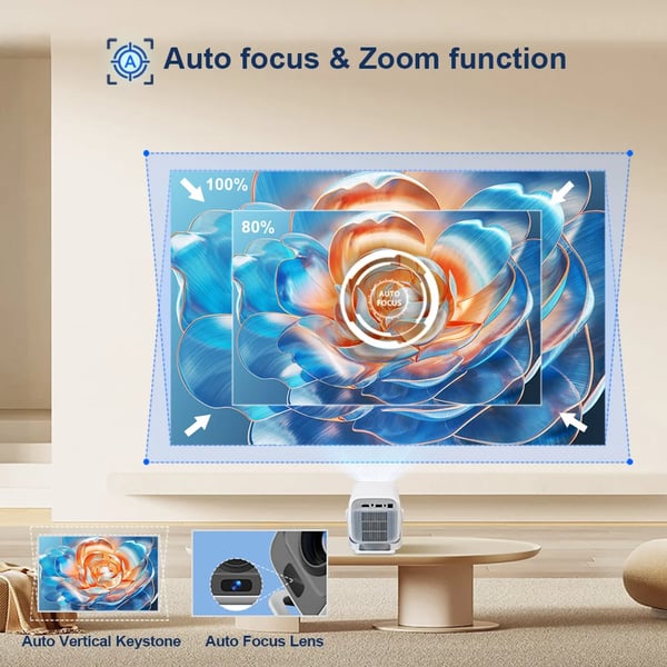 Projektor, Full HD 1080P, Bluetooth-anslutning,Android-version