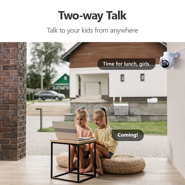Ulkoturvakamera, AI Älykäs Seuranta, Yönäkö,EU Plug, 5MP-2PCS