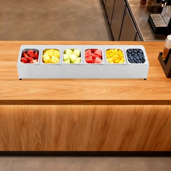 Ingrediensbeholder, Rustfrit Stål, Pladsbesparende Design,9L, 6-gitter, Sølv