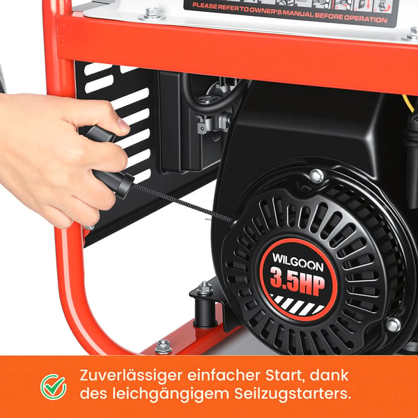 Invertergenerator, 900W Nominel Effekt, 1000W Maksimal Udgang, 230V Spænding, 16A Strøm, 4-Takts Motor