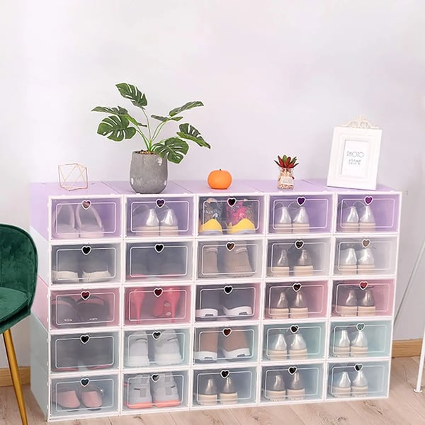 Skoförvaringslåda, Stapelbar Design, Hållbara Material,LILA